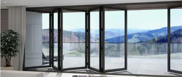 Bi-folding full-height doors, that look like windows. The entire picture is open to your eyes